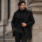 Preston | Men's Double Collar Wool Trench Coat, Tailored Business Coat | Animated Apparel