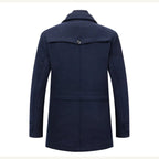 Preston | Men's Double Collar Wool Trench Coat, Tailored Business Coat | Animated Apparel | Grey