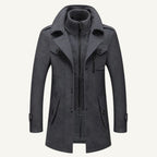 Preston | Men's Double Collar Wool Trench Coat, Tailored Business Coat | Animated Apparel