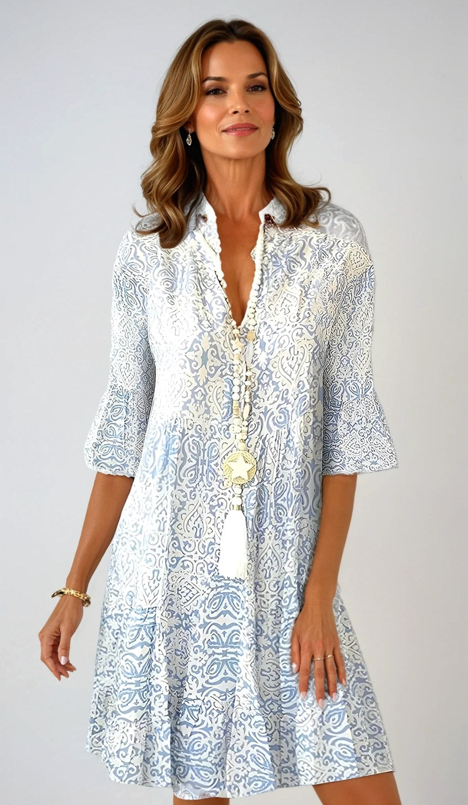Reagan | Women's Light Blue Shirt Mini Dress - image 1