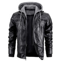 Reginald | Women's Leather Hooded Winter Coat, Slim-Fit Autumn Coat | Animated Apparel