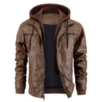 Reginald | Women's Leather Hooded Winter Coat, Slim-Fit Autumn Coat | Animated Apparel