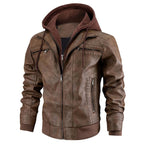 Reginald | Women's Leather Hooded Winter Coat, Slim-Fit Autumn Coat | Animated Apparel