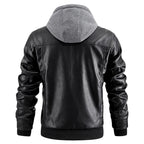 Reginald | Women's Leather Hooded Winter Coat, Slim-Fit Autumn Coat | Animated Apparel
