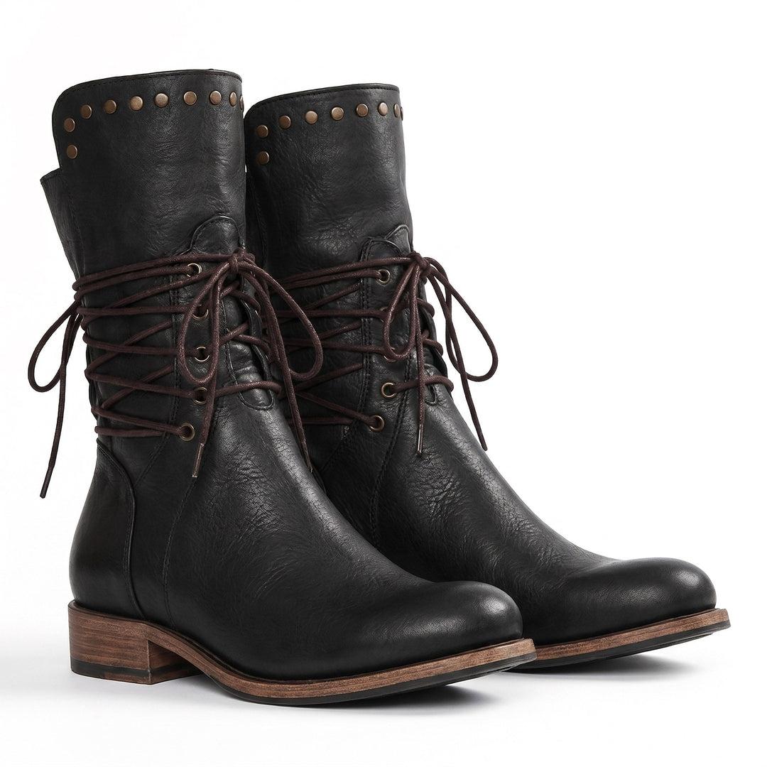 Remington | Women's Studded Lace-Up Mid-Calf Boots - image 5