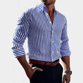 Reuben | Men's Striped Cotton Shirt, Classic Button Shirt | Animated Apparel