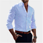 Reuben | Men's Striped Cotton Shirt, Classic Button Shirt | Animated Apparel