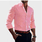 Reuben | Men's Striped Cotton Shirt, Classic Button Shirt | Animated Apparel