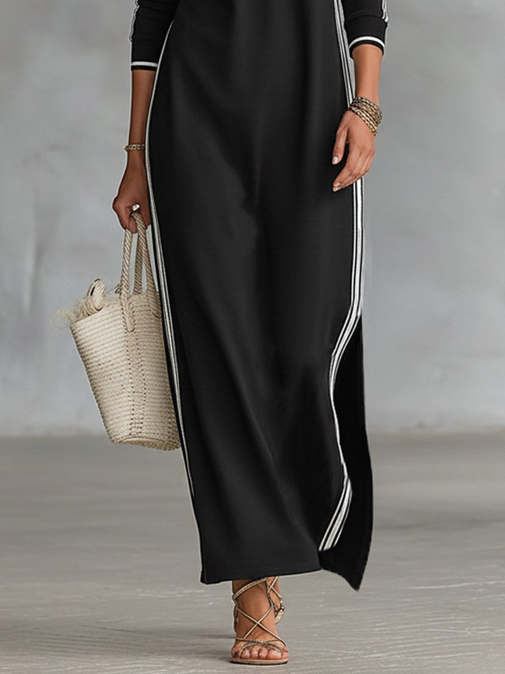 Riley | Women's Button-Down Collar Sweatshirt Maxi Dress - image 7