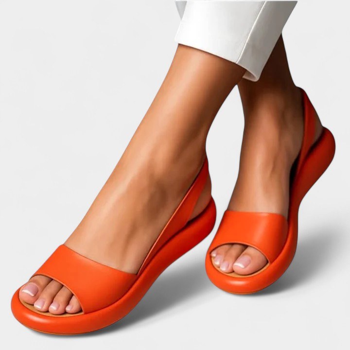 Riley | Women's Comfortable Flat Sandals - Orange