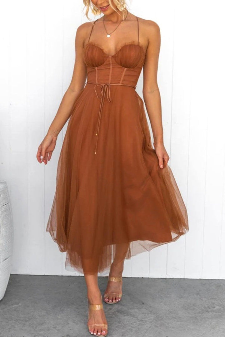 Riley | Women's Elegant Flowing Midi Dress - image 2