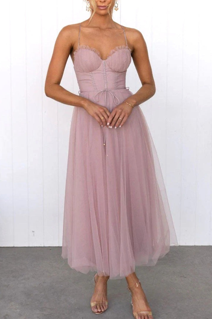 Riley | Women's Elegant Flowing Midi Dress - image 3
