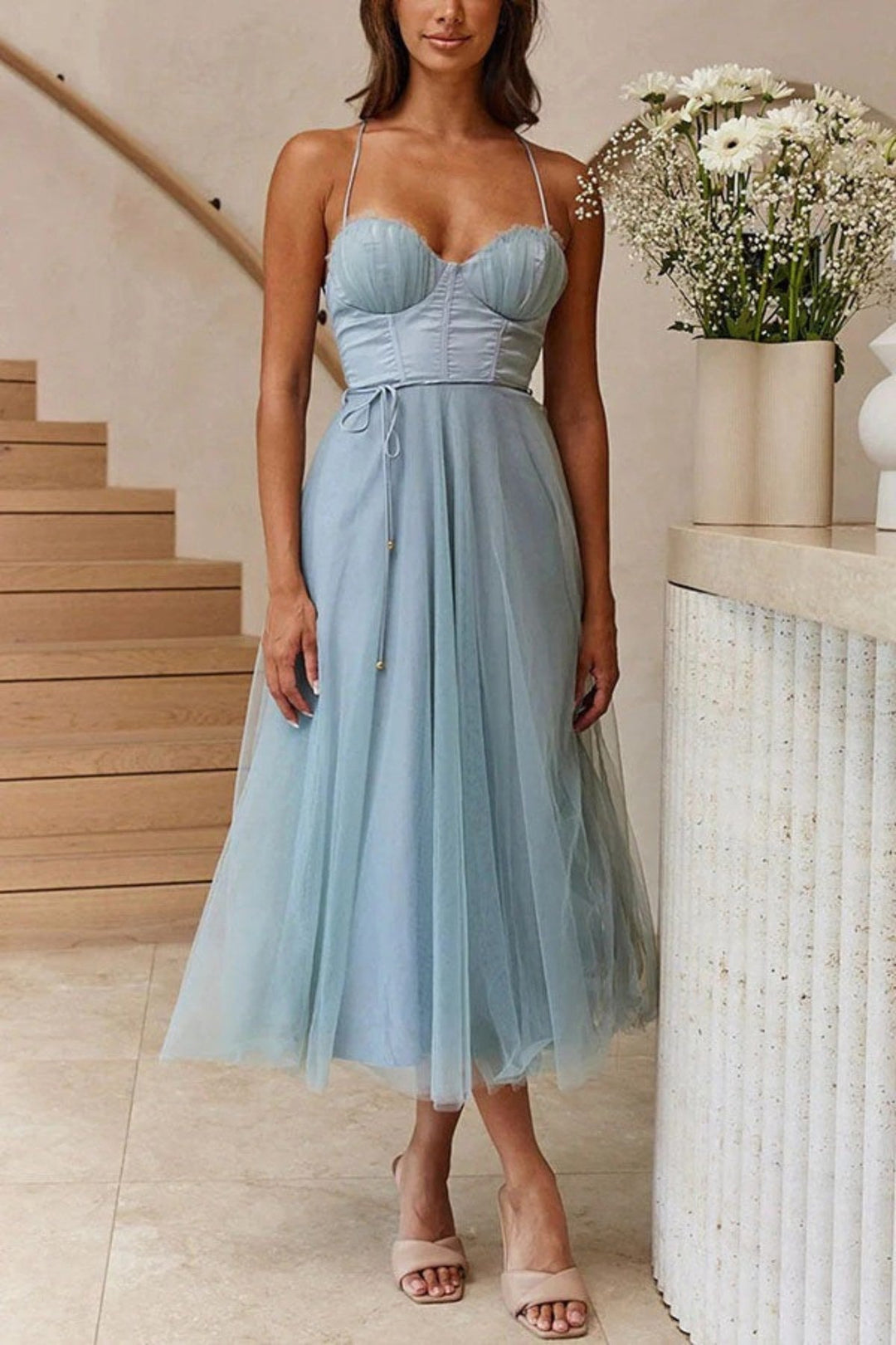 Riley | Women's Elegant Flowing Midi Dress - image 6