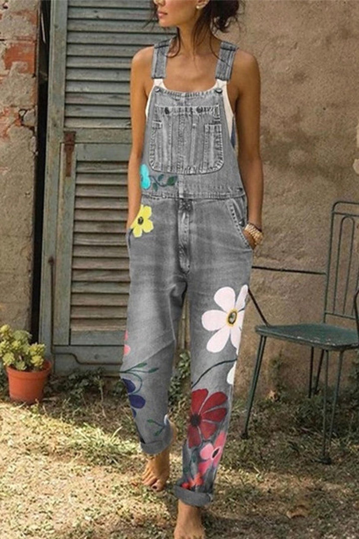 Riley | Women's Floral Denim Overalls - image 1
