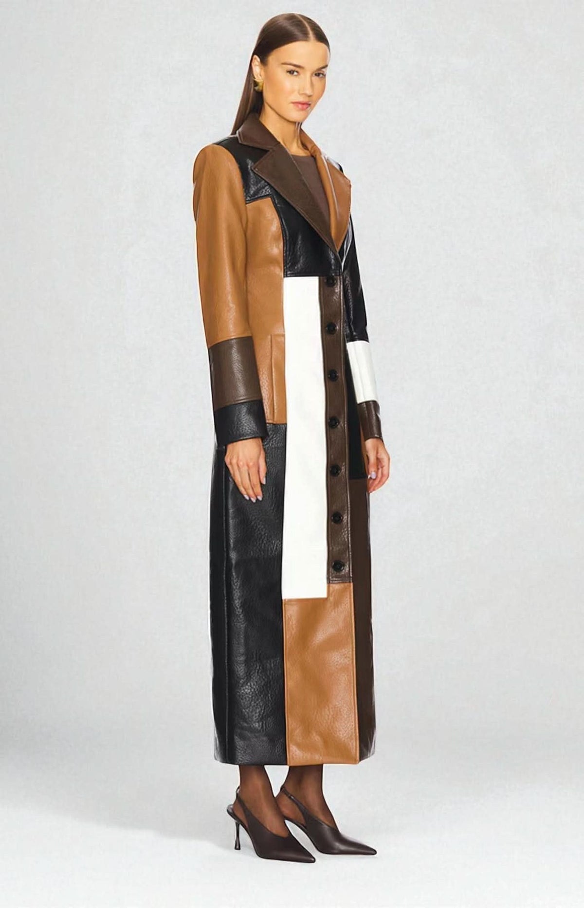 Kennedy | Women's Leather Jacket with Quilted Panels, Fitted Autumn Jacket | Animated Apparel