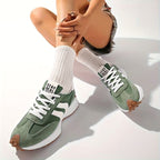 Riley | Women's Retro Platform Lace-Up Sneakers - Blue
