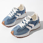 Riley | Women's Retro Platform Lace-Up Sneakers - Brown