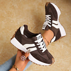 Riley | Women's Retro Platform Lace-Up Sneakers - Yellow