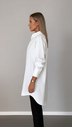 Romane | Women's Oversized Cotton Shirt, Button-Front Blouse | Animated Apparel