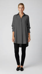 Romane | Women's Oversized Cotton Shirt, Button-Front Blouse | Animated Apparel