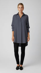 Romane | Women's Oversized Cotton Shirt, Button-Front Blouse | Animated Apparel