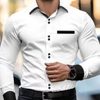 Kai | Men's Classic Collared Shirt, Button-Front Dress Shirt | Animated Apparel
