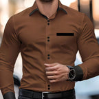 Kai | Men's Classic Collared Shirt, Button-Front Dress Shirt | Animated Apparel
