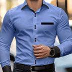 Kai | Men's Classic Collared Shirt, Button-Front Dress Shirt | Animated Apparel
