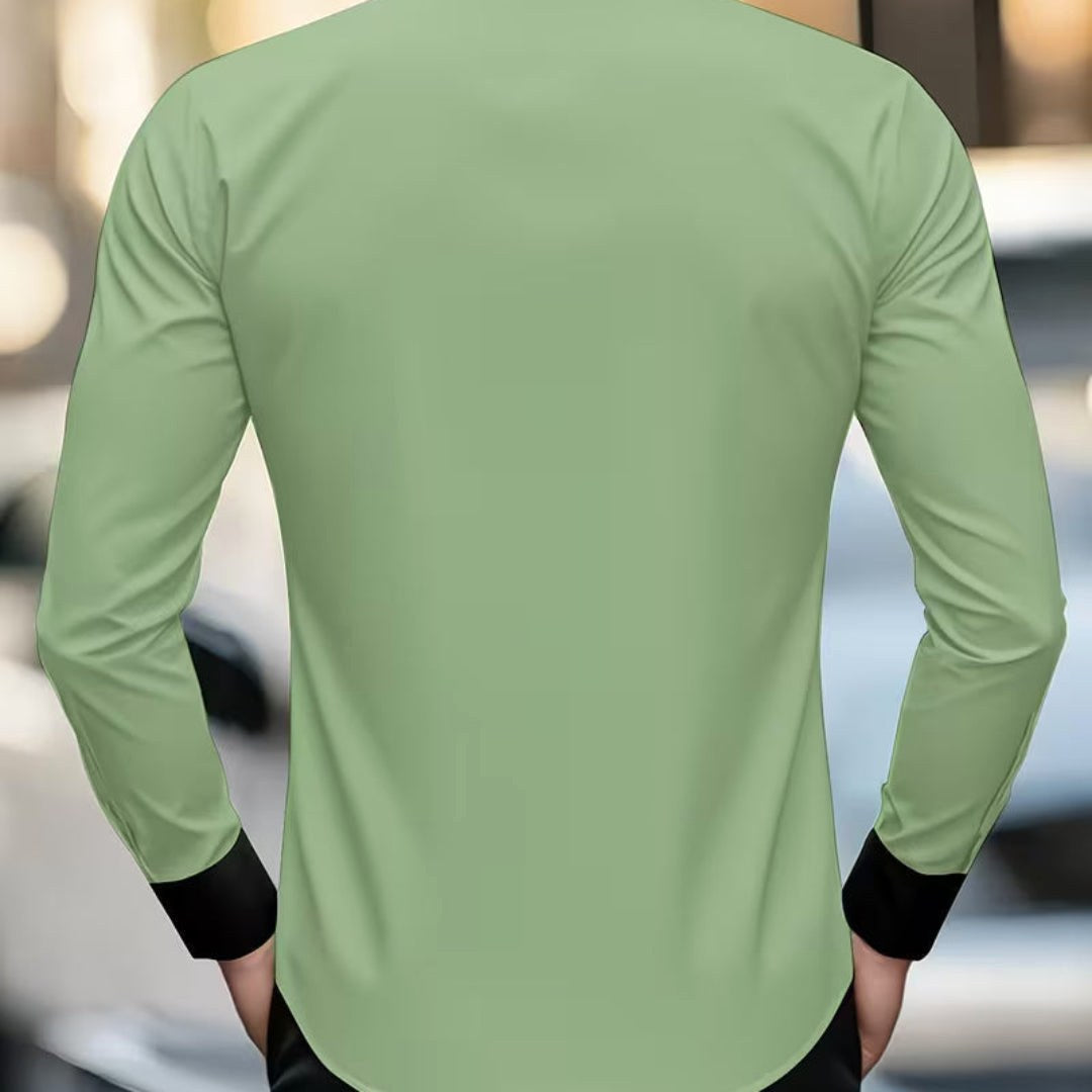 Kai | Men's Classic Collared Shirt, Button-Front Dress Shirt | Animated Apparel