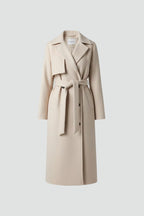 Roseline | Women's Double-Breasted Long Coat, Tailored Autumn Coat | Animated Apparel | Chocolate
