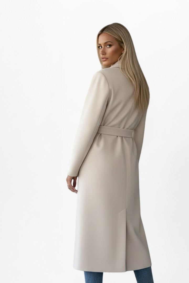 Roseline | Women's Double-Breasted Long Coat, Tailored Autumn Coat | Animated Apparel | Black