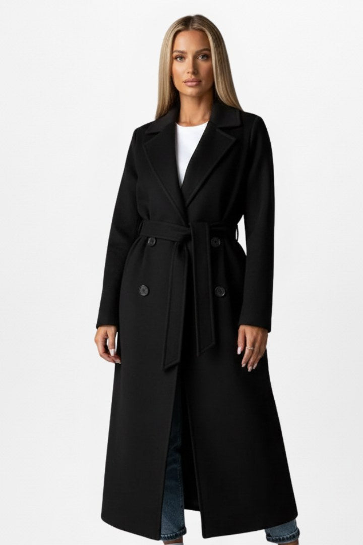 Roseline | Women's Double-Breasted Long Coat, Tailored Autumn Coat | Animated Apparel
