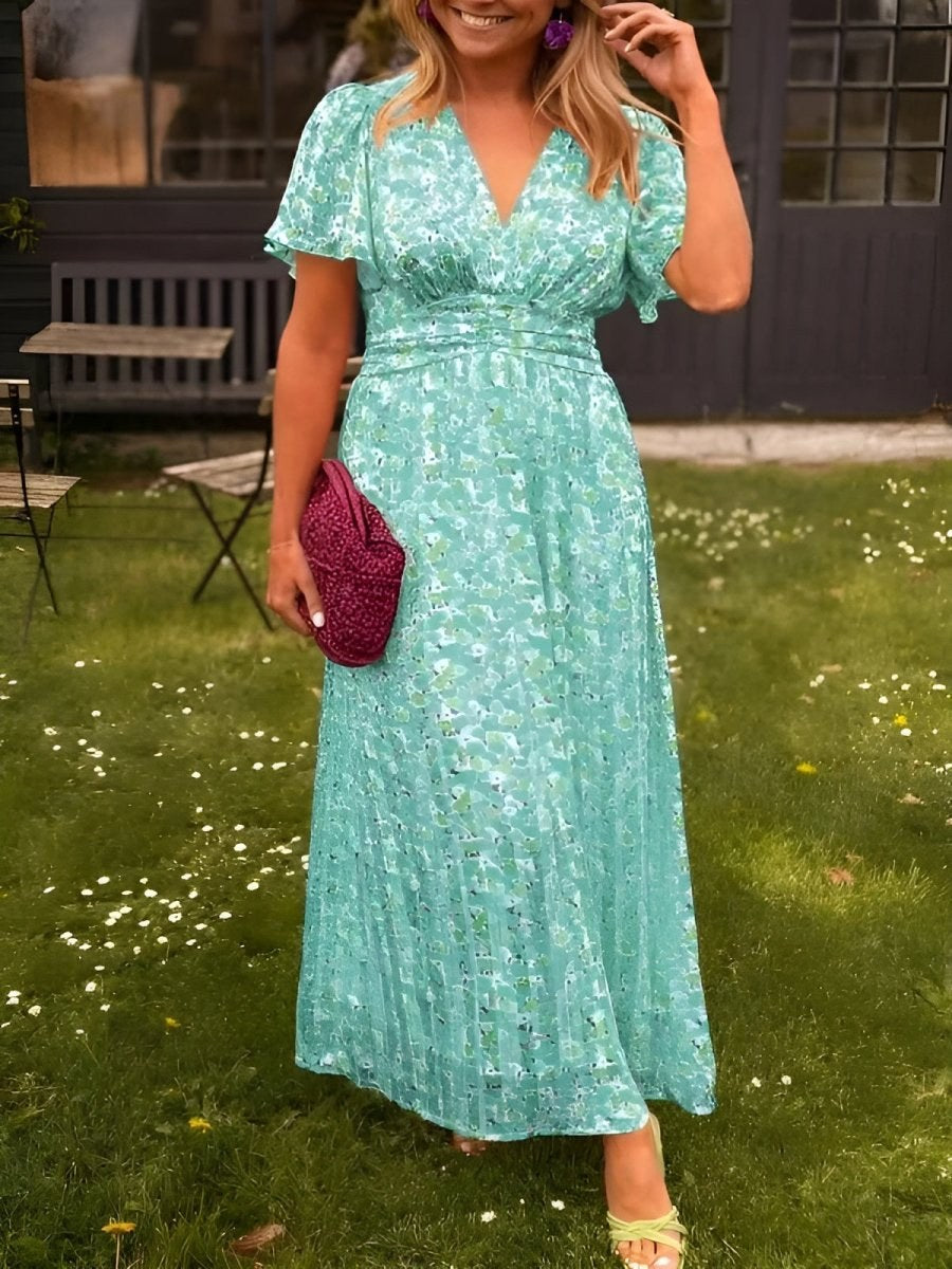 Roselyn | Women's Short Sleeve Floral Maxi Dress - image 9