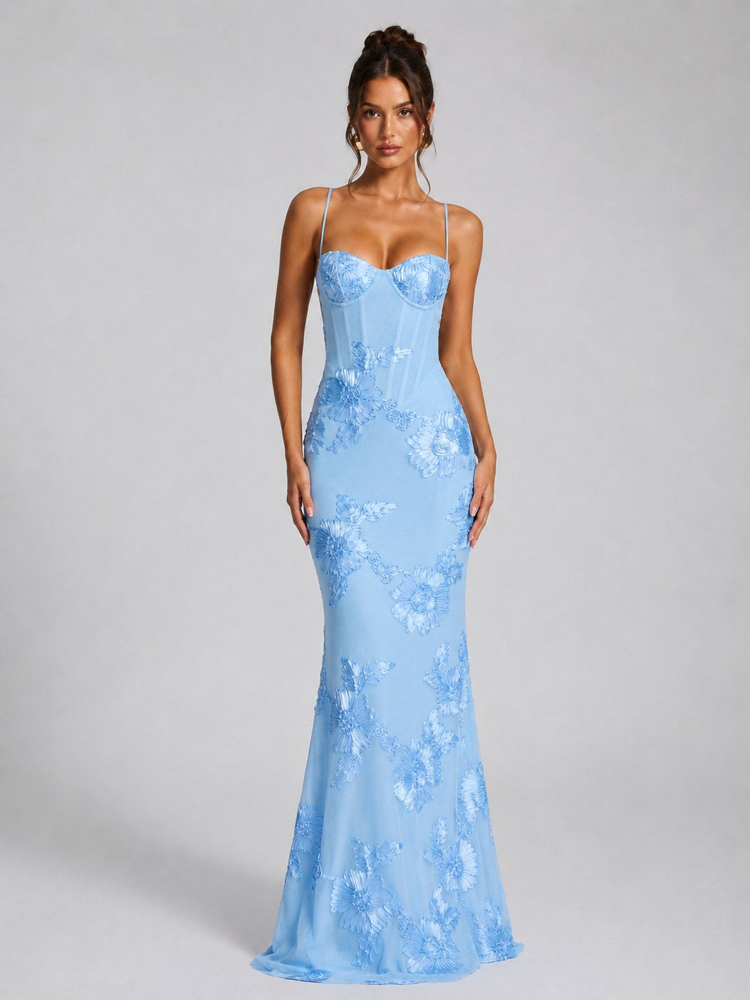Rosie | Women's Floral Corset Maxi Dress, Sculpted Occasion Dress | Animated Apparel
