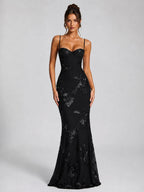 Rosie | Women's Floral Corset Maxi Dress, Sculpted Occasion Dress | Animated Apparel