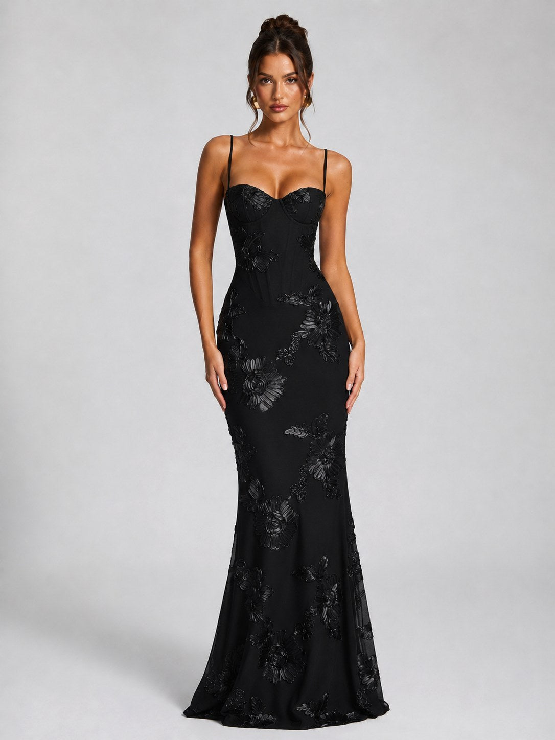 Rosie | Women's Floral Corset Maxi Dress, Sculpted Occasion Dress | Animated Apparel