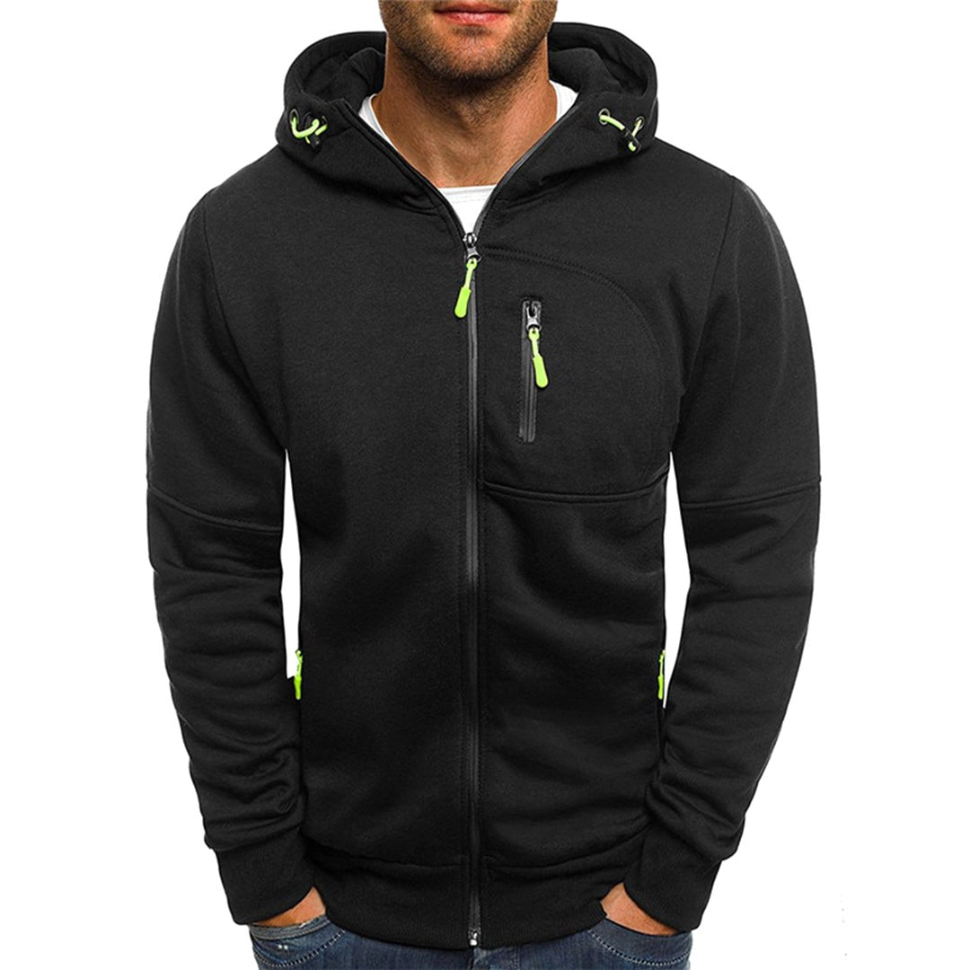 Ross | Men's Zip-Up Hoodie, Relaxed-Fit Autumn Jumper | Animated Apparel