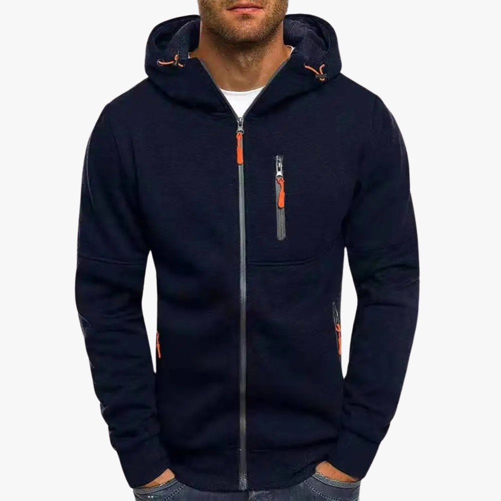 Ross | Men's Zip-Up Hoodie, Relaxed-Fit Autumn Jumper | Animated Apparel