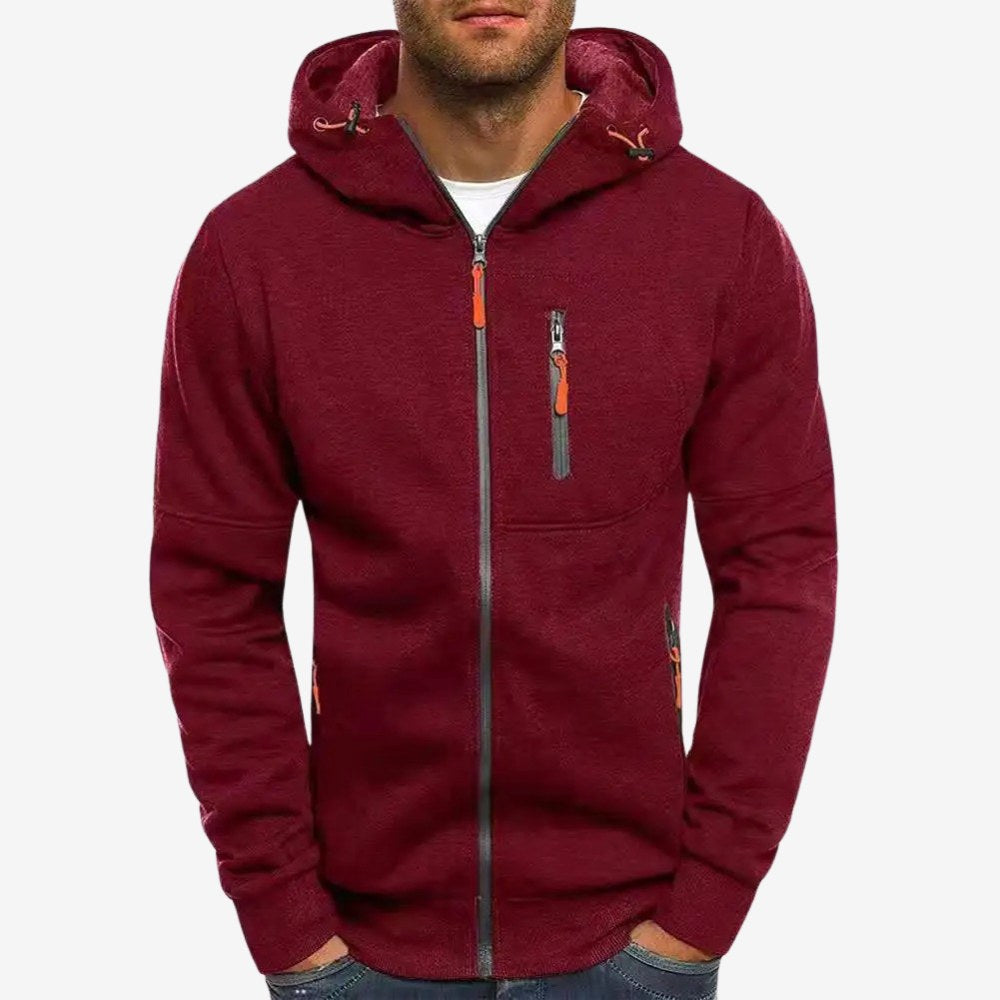 Ross | Men's Zip-Up Hoodie, Relaxed-Fit Autumn Jumper | Animated Apparel