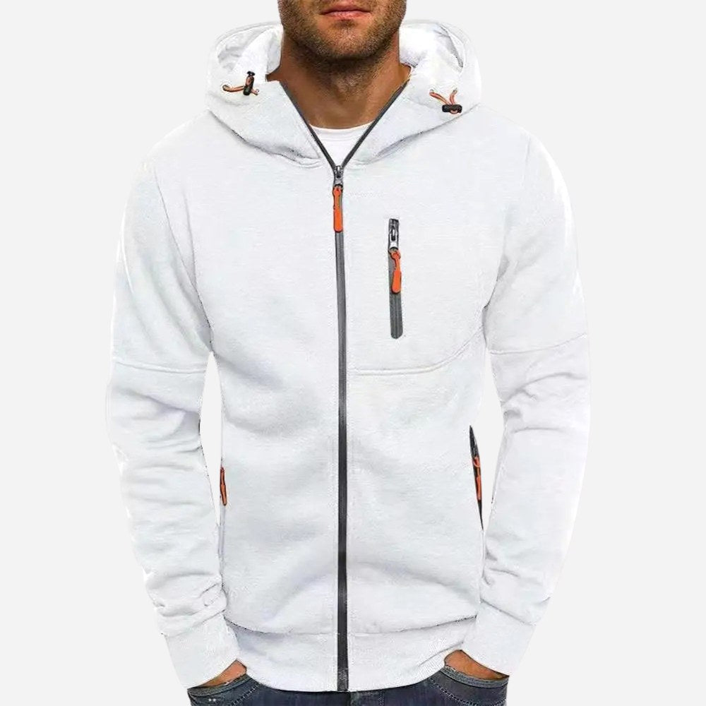 Ross | Men's Zip-Up Hoodie, Relaxed-Fit Autumn Jumper | Animated Apparel