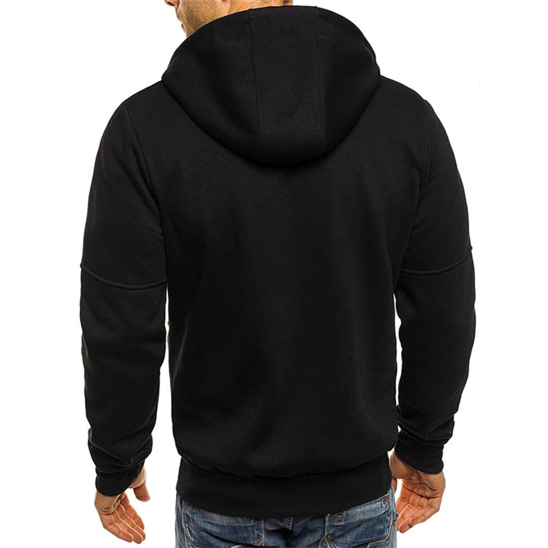 Ross | Men's Zip-Up Hoodie, Relaxed-Fit Autumn Jumper | Animated Apparel