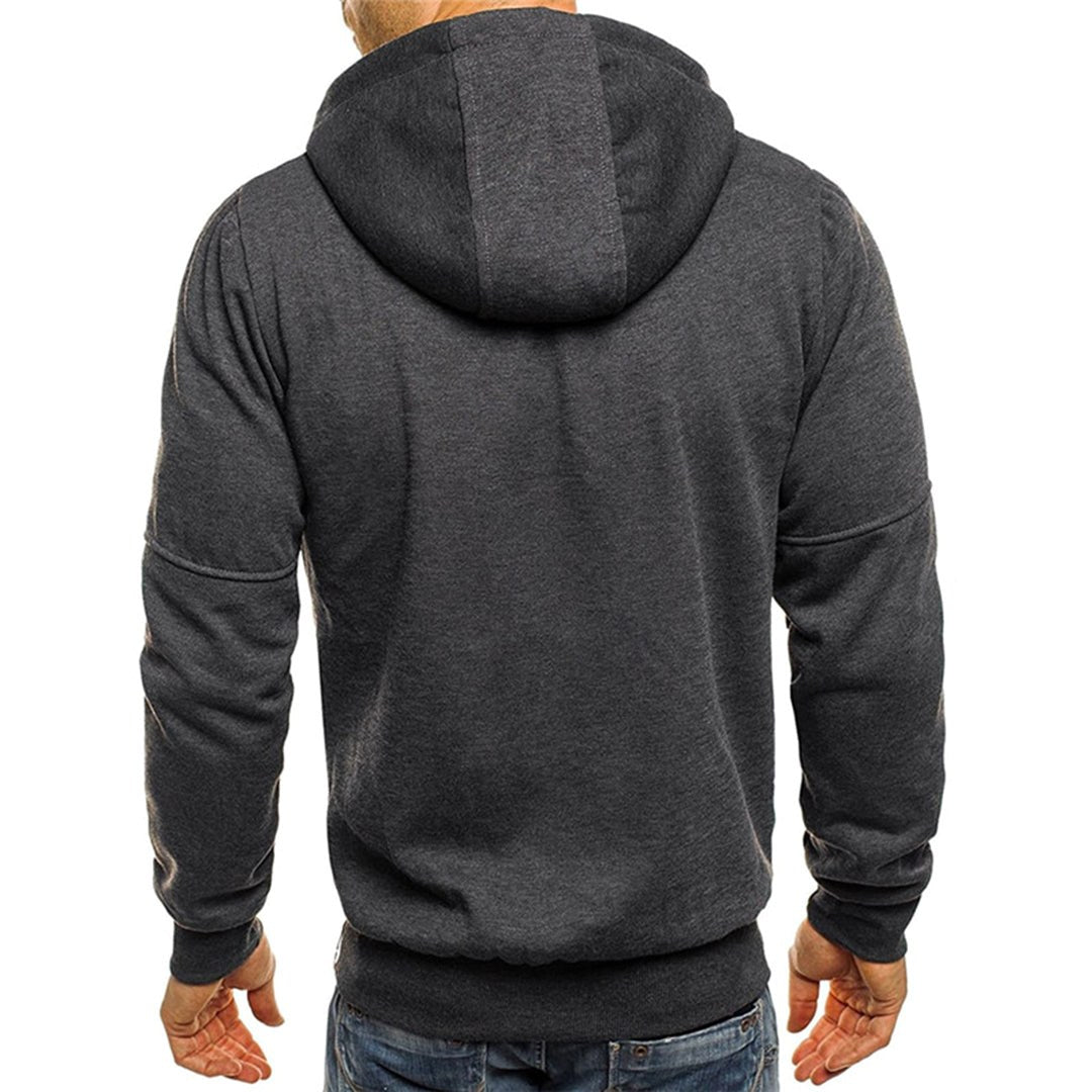 Ross | Men's Zip-Up Hoodie, Relaxed-Fit Autumn Jumper | Animated Apparel