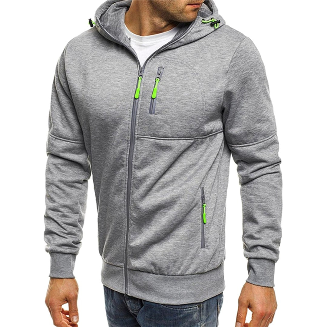 Ross | Men's Zip-Up Hoodie, Relaxed-Fit Autumn Jumper | Animated Apparel