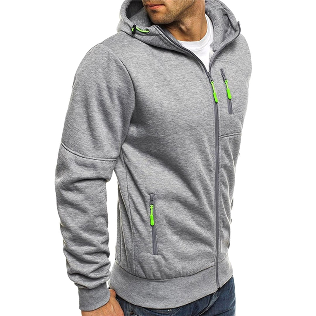 Ross | Men's Zip-Up Hoodie, Relaxed-Fit Autumn Jumper | Animated Apparel