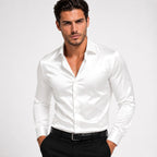 Julian | Men's Long-Sleeve Shirt with Button Front, Smart Casual Dress Shirt | Animated Apparel