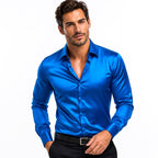 Julian | Men's Long-Sleeve Shirt with Button Front, Smart Casual Dress Shirt | Animated Apparel