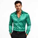 Julian | Men's Long-Sleeve Shirt with Button Front, Smart Casual Dress Shirt | Animated Apparel