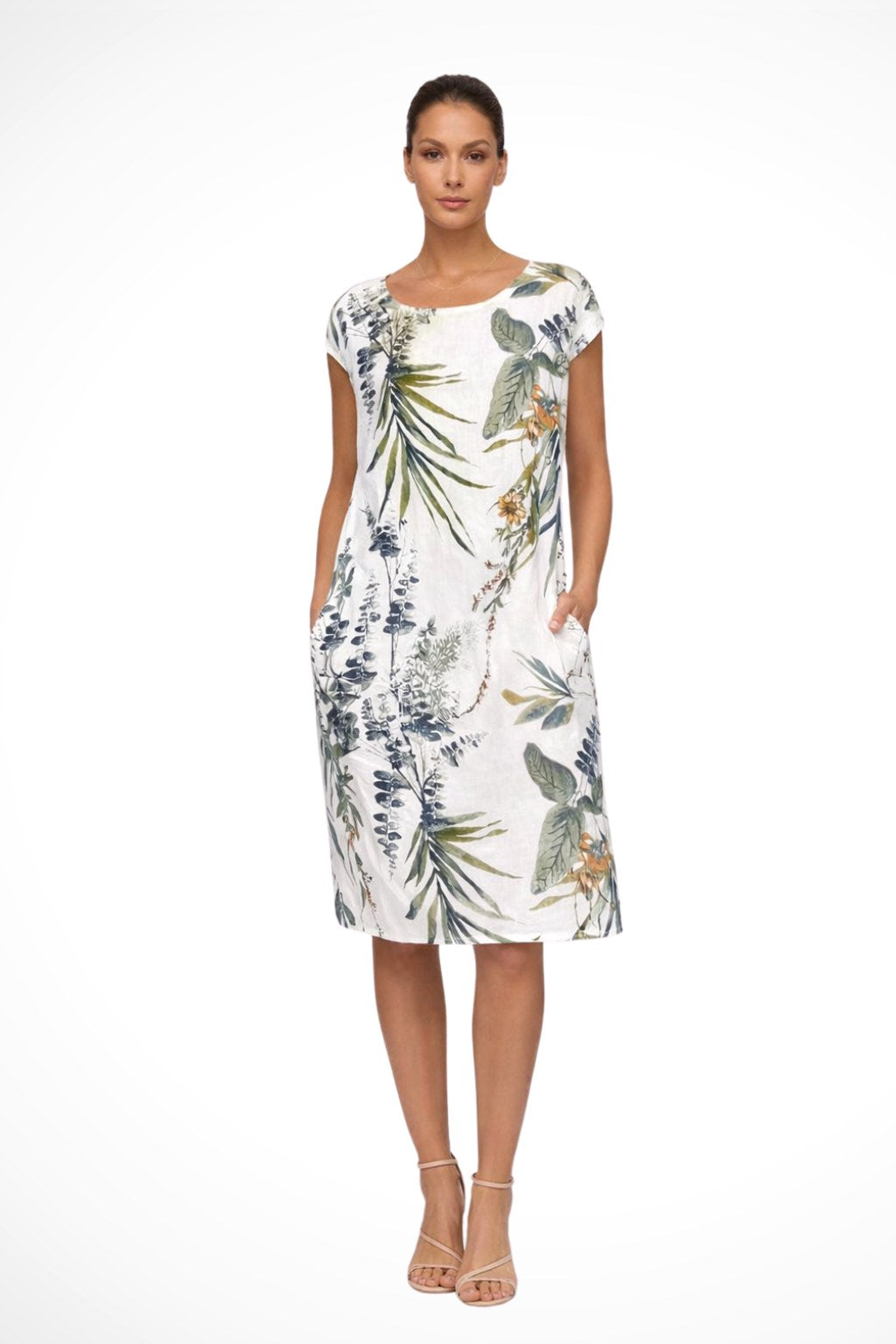 Rowan | Women's Botanical Print Sleeveless Shift Dress - image 1