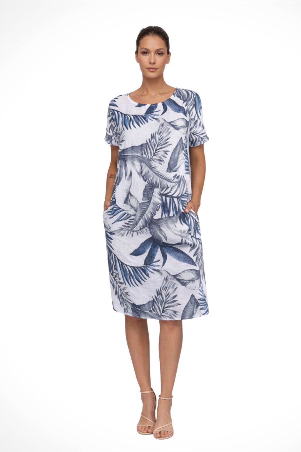 Rowan | Women's Botanical Print Sleeveless Shift Dress - image 2