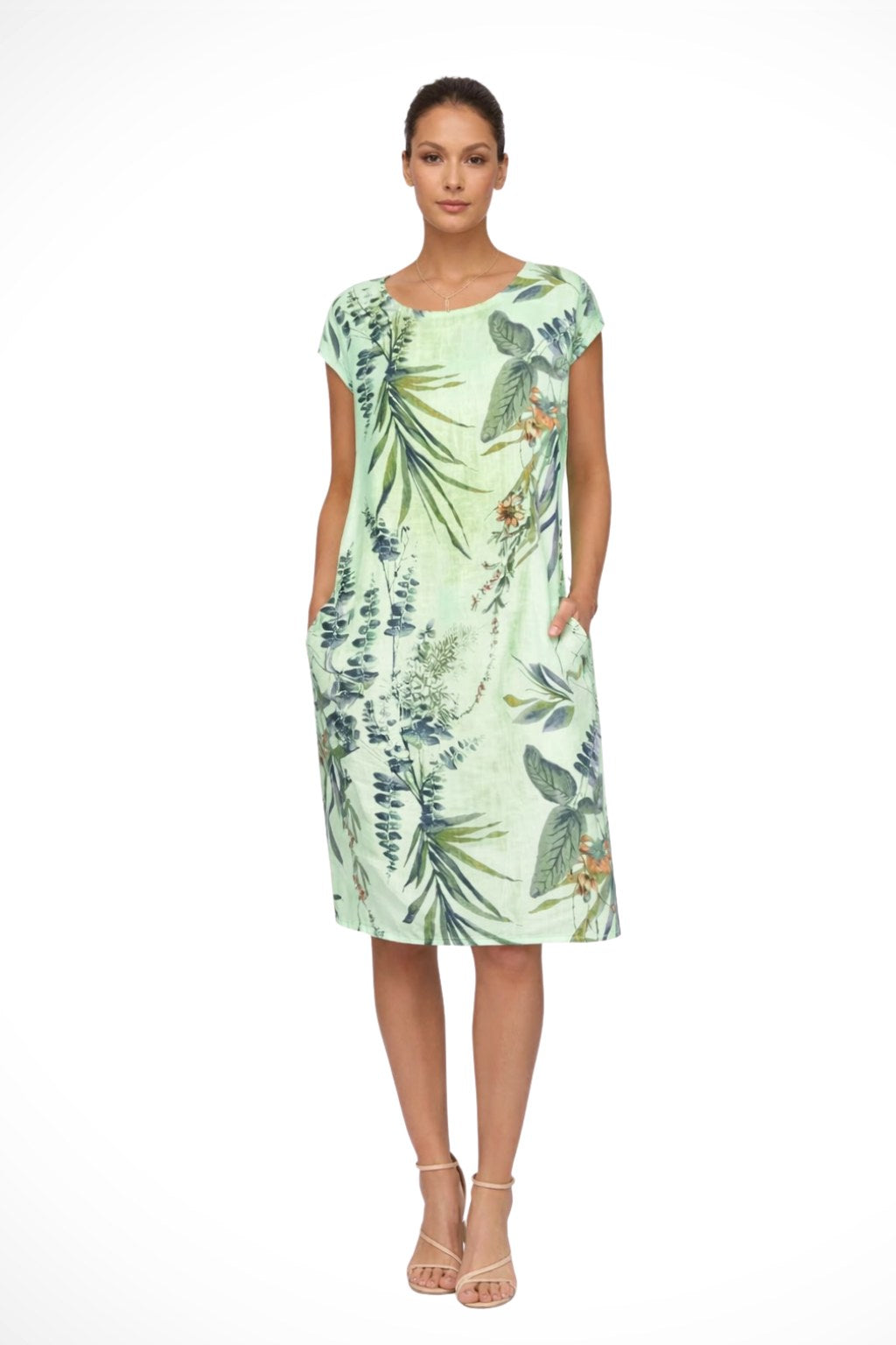 Rowan | Women's Botanical Print Sleeveless Shift Dress - image 7